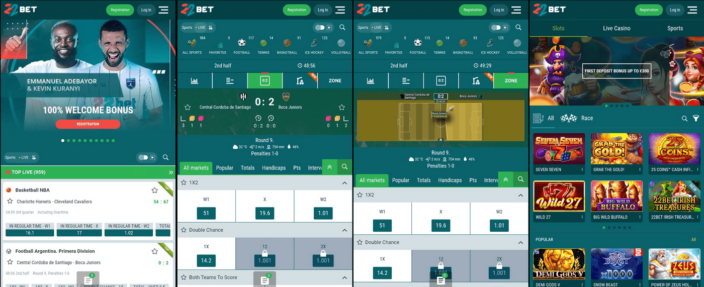 22bet klađenje preko mobilnog telefona